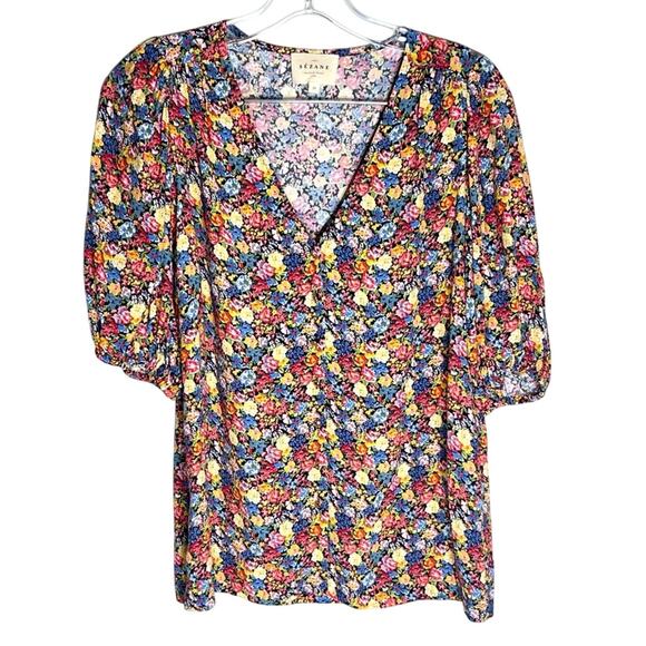Sezane Paula Blouse Button Down Floral Sz 34/XS - Picture 4 of 11